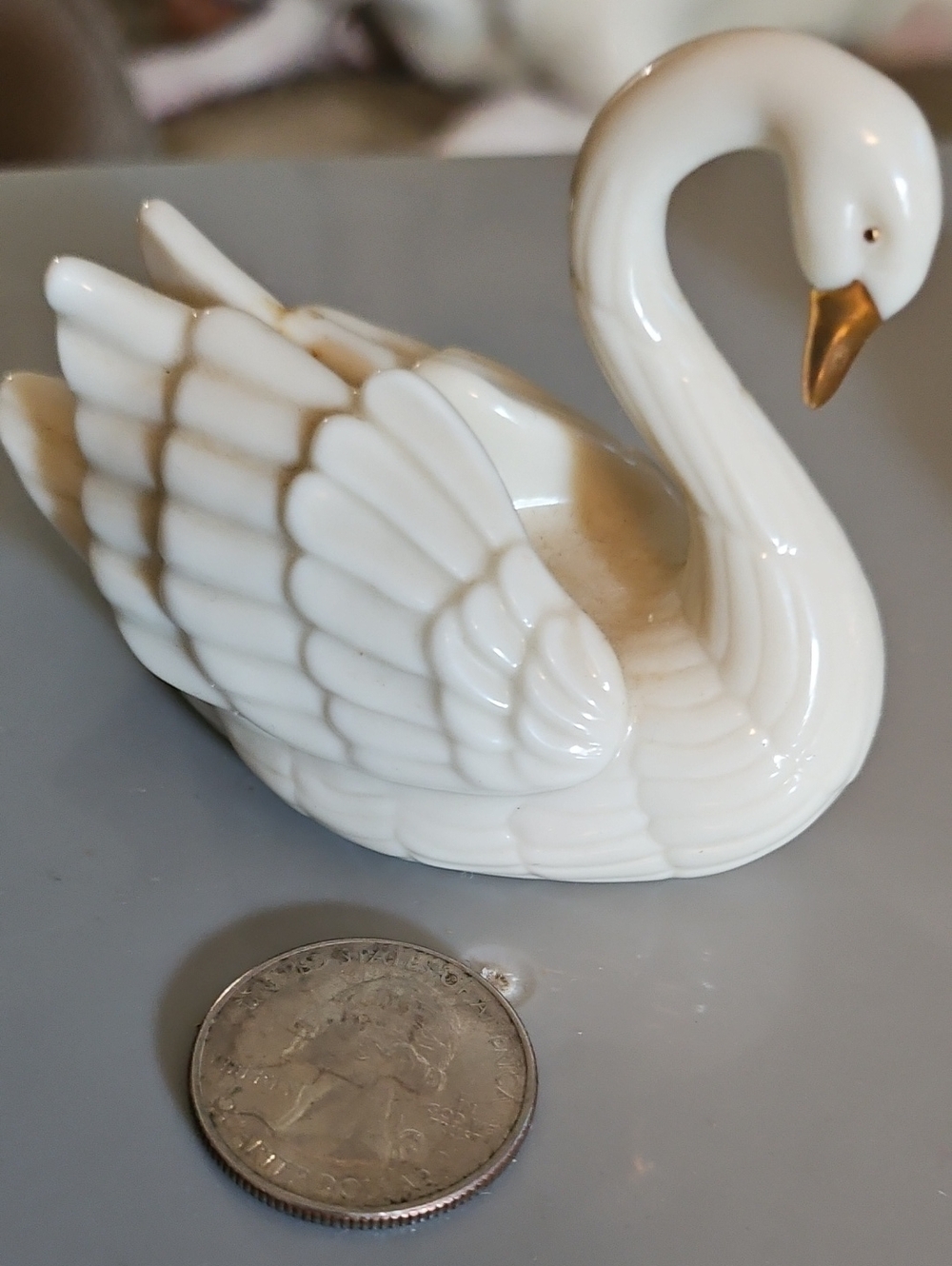 Lenox White Ceramic Swan with Gold-Tone Beak